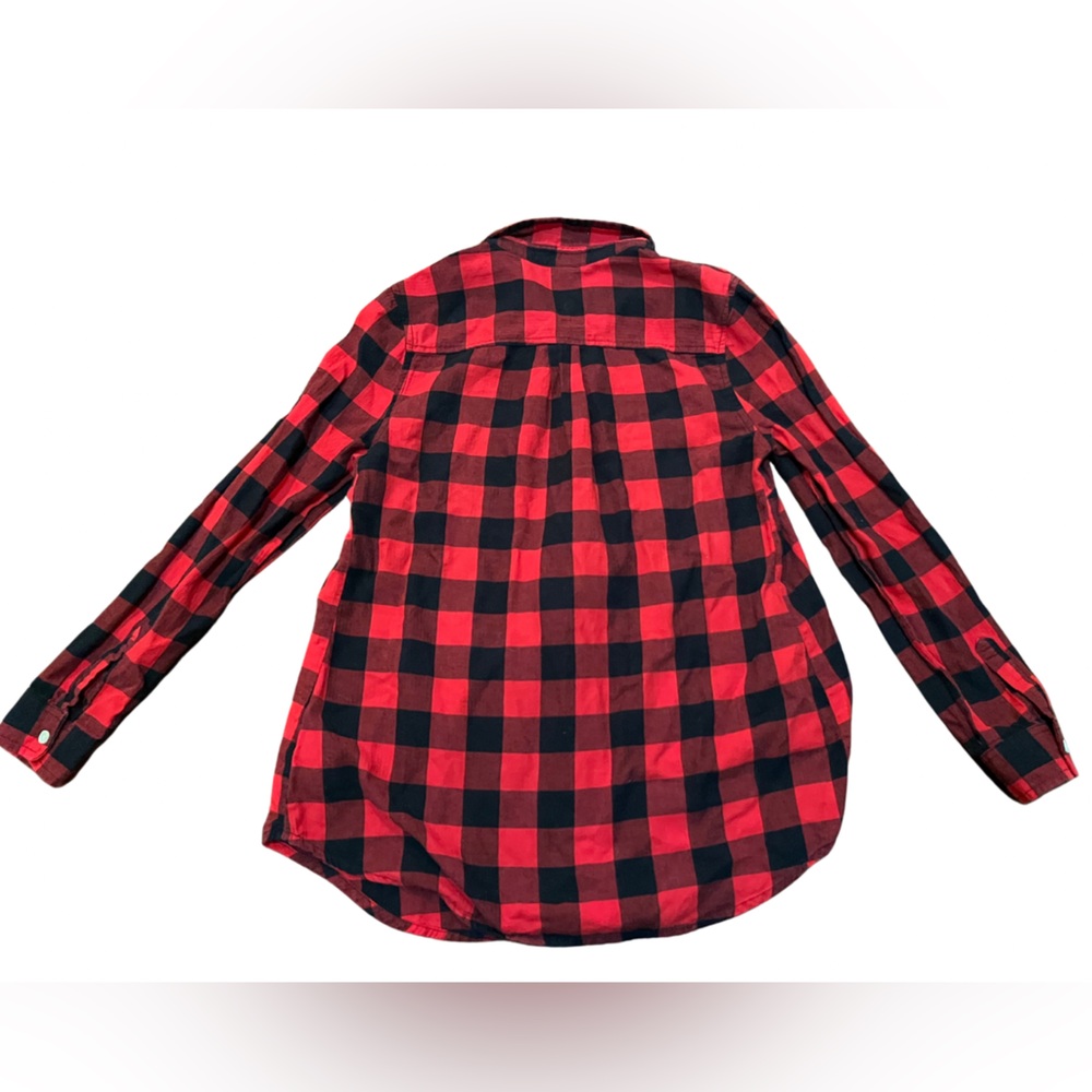 Buffalo Plaid Buttoned Flannel Pullover Shirt - Picture 2 of 9